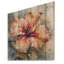 Hibiscus Euphoria II gris orange - art mural floral sur bois de pin naturel-109492072
