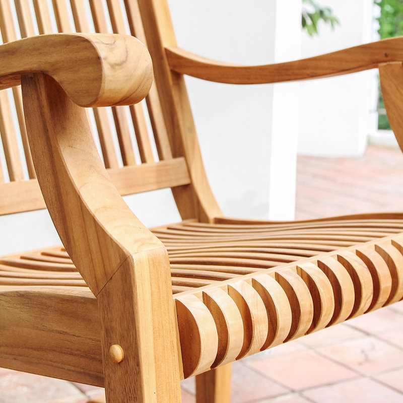 Chaise berçante d'extérieur en teck Danni (ensemble de 2)