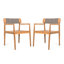 4 chaises d'extérieur en bois tressé gris aspect corde tressé pour toutes saisons