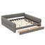 Très grand lit plateforme tapissier avec chargement USB et 2 tiroirs de rangement, mobilier de chambre moderne, gris-1183975996