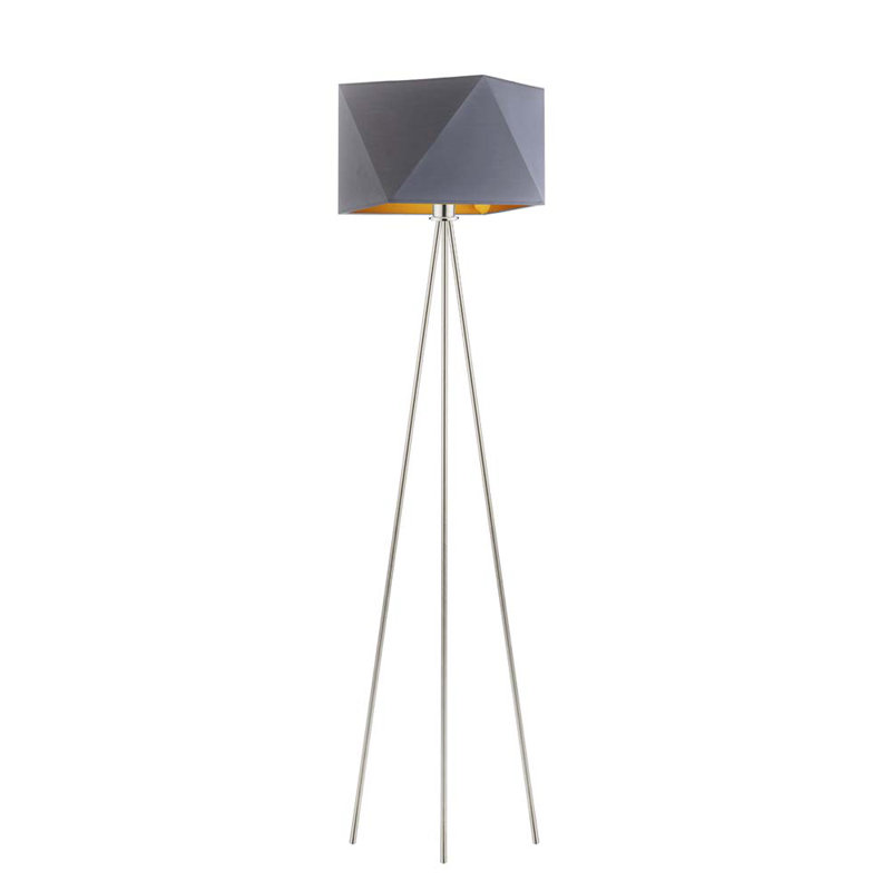 Glazer 153cm Tripod Floor Lamp, Grey, Brushed Nickel