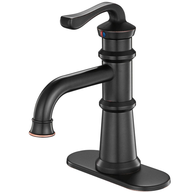 Centerset Single-handle Bathroom Faucet, Oil Rubber Bronze