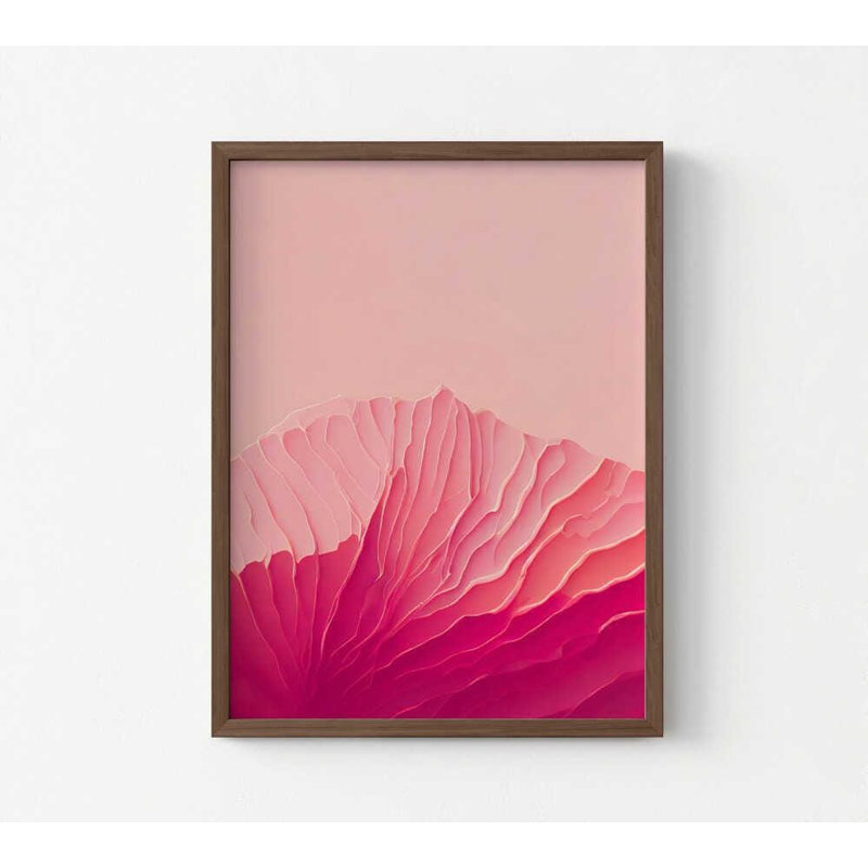 Petal Waves Print: Colorful Botanical Abstract, 16" H x 12" W, Framed Print without Mat, Brown