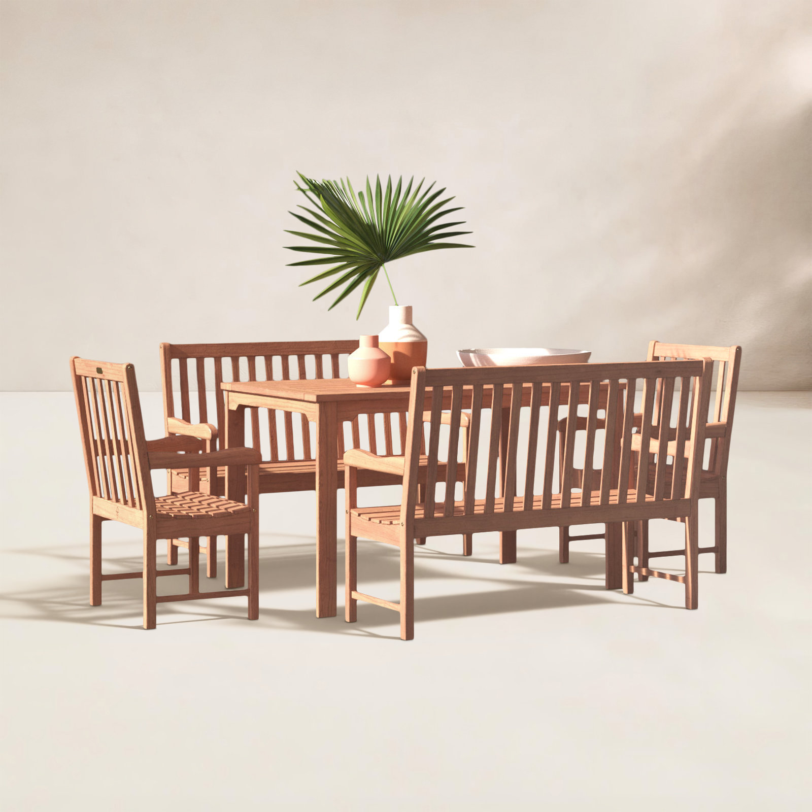 Anautica 60" Eucalyptus Patio Dining Set