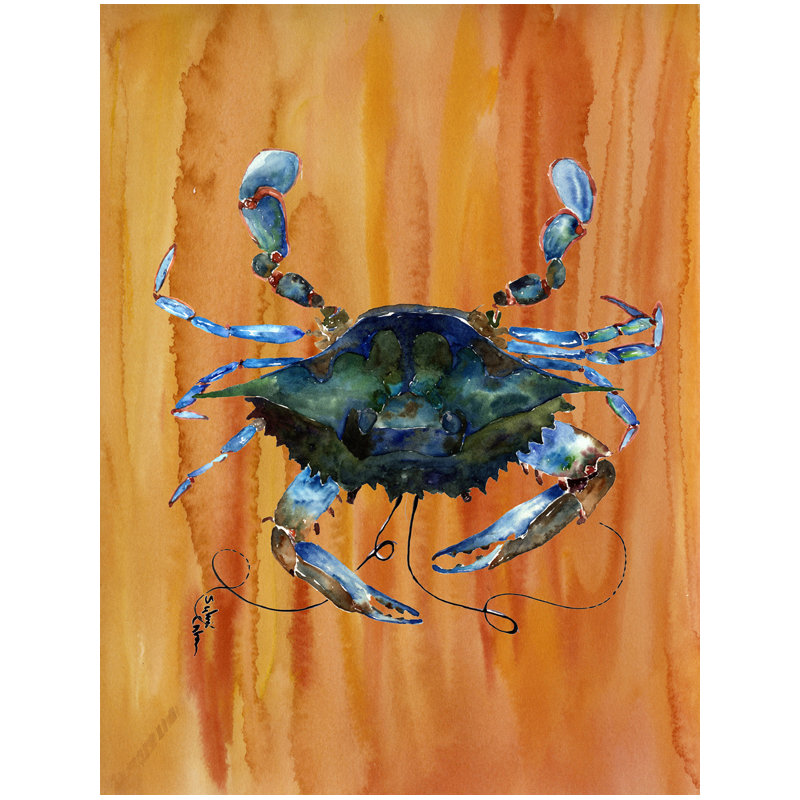 Drapeau de maison en polyester crabe 2 côtés 40 x 28 po