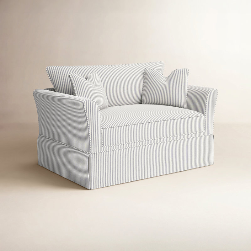 Chaise et demi rembourrée Shelby, Croisière gris rayé