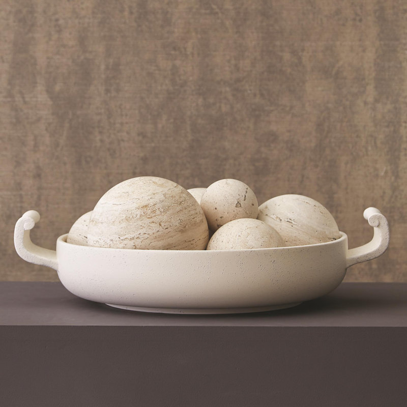 Matte White Ceramic Low Bowl, 20" x 14.75" x 5"