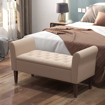 Banc de rangement en polyester touffeté