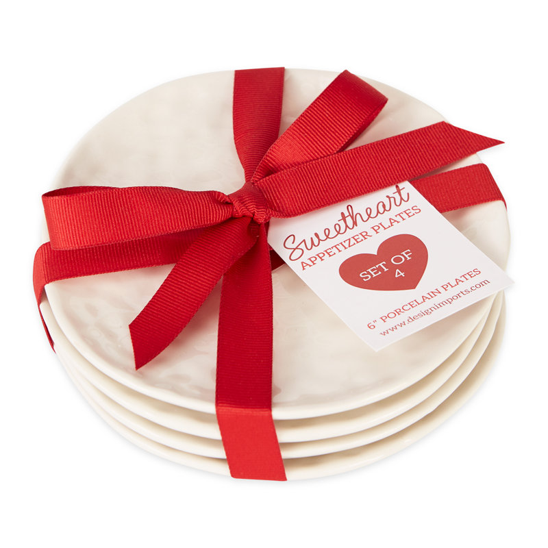  Red Heart Plate Set/4