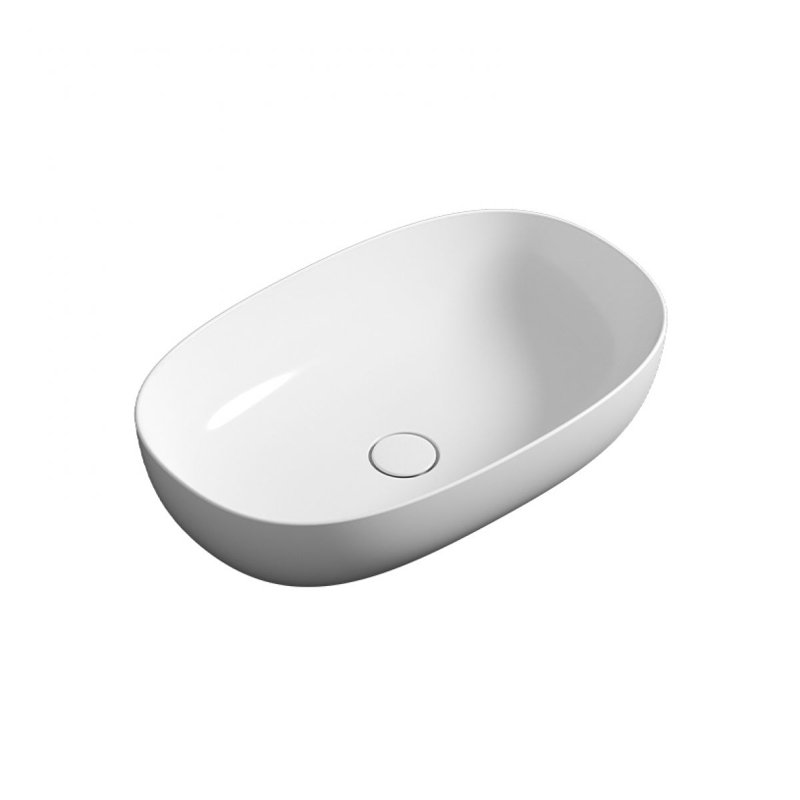 Pod 60.38 - POL04 Vessel Bathroom Sink, Glossy White