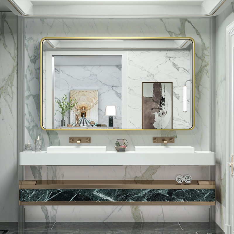 Miroir mural Brayner, Or, 36 po x 60 po