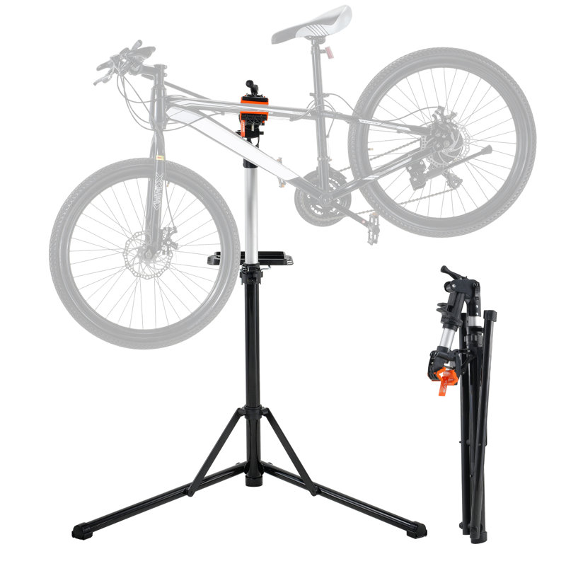 Heavy-Duty Adjustable Aluminum Bike Repair Stand with Magnetic Tool Tray