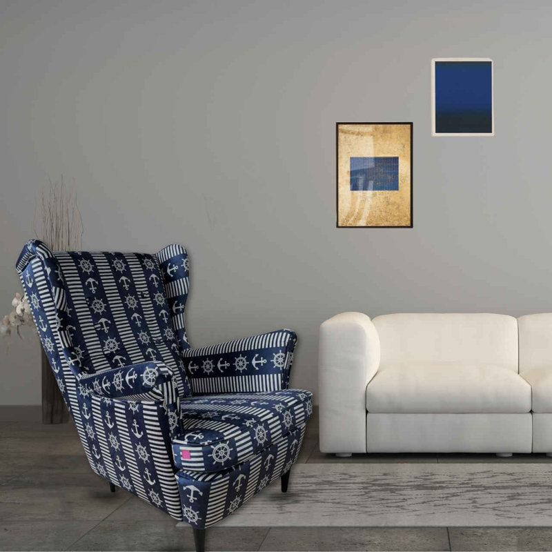 Velvet Wingback Chair