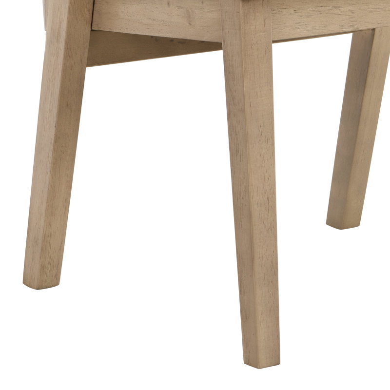 Chaise de salle à manger Cayli de style néoclassique moderne en rotin avec dossier incurvé et structure en hévéa massif, 2