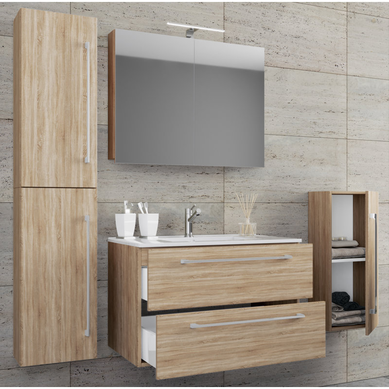 Anikin Bathroom Furniture Suite, Brown
