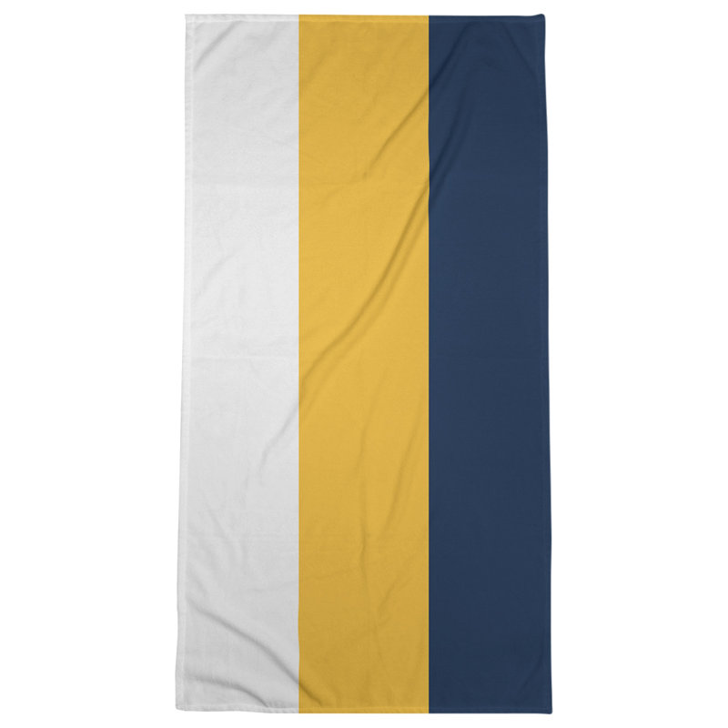 Nashville Lightweight Bath Towel, White/Gold/Blue, Poly/Cotton