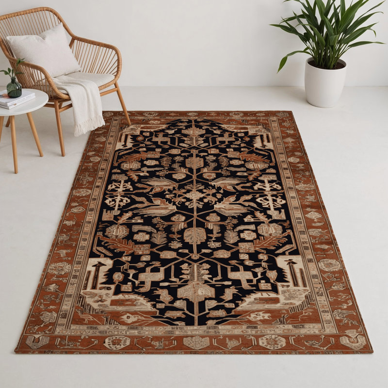 Tapis turc intérieur et extérieur brun, Rectangle 5 pi x 7 pi