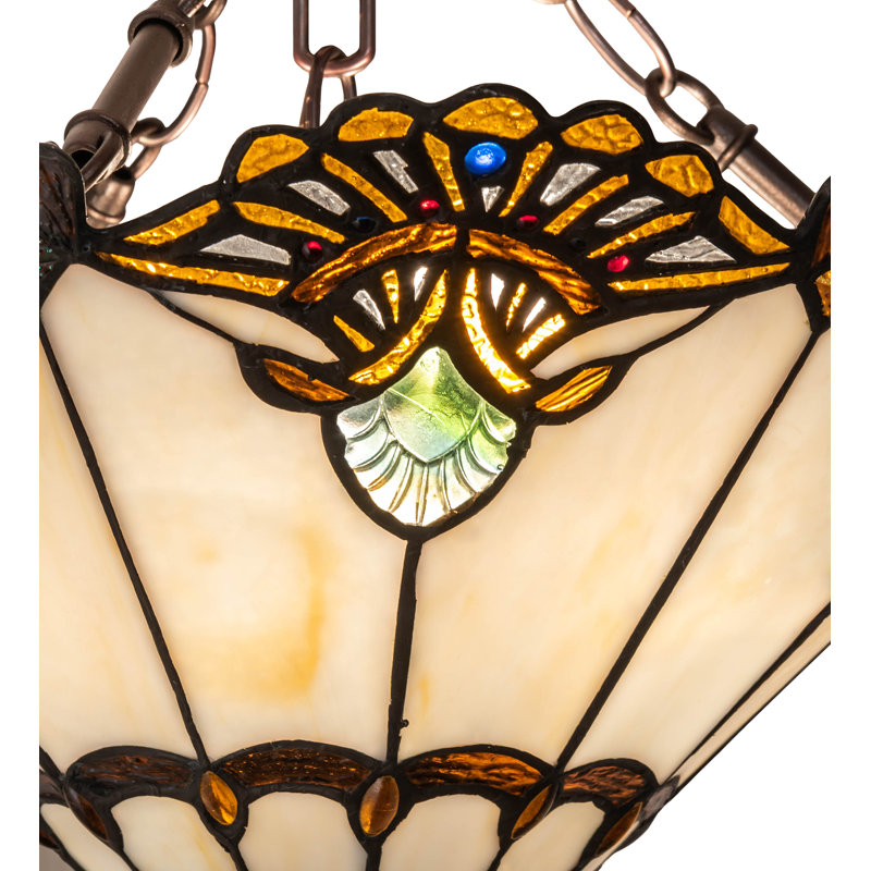 Shell With Jewels 3 - Light Semi Flush Mount