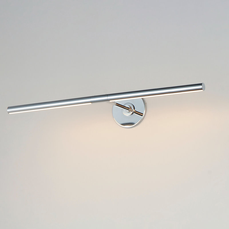 Demontrey Aluminium LED Armed Sconce, 4.5" H x 30.75" W x 8.75" D, White/Polished Chrome