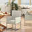 Element Modern Tufted Velvet Upholstered Stainless Steel Dining Arm Chair in Champagne-733414697