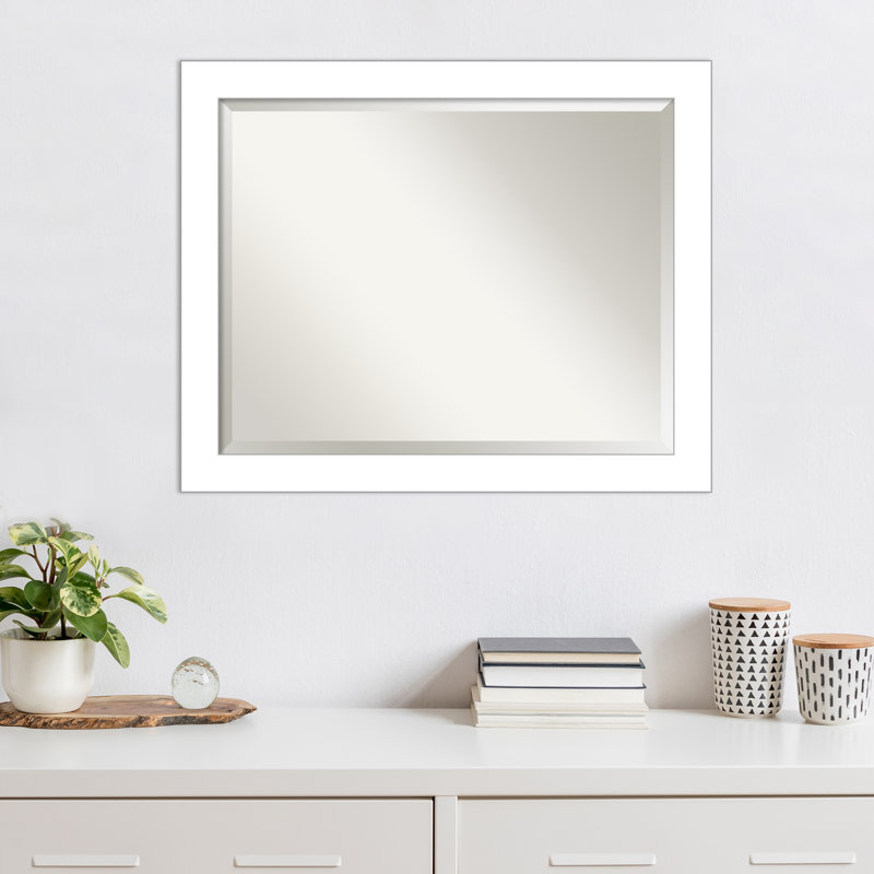 Miroir mural Wedge, 26 po x 32 po, Blanc