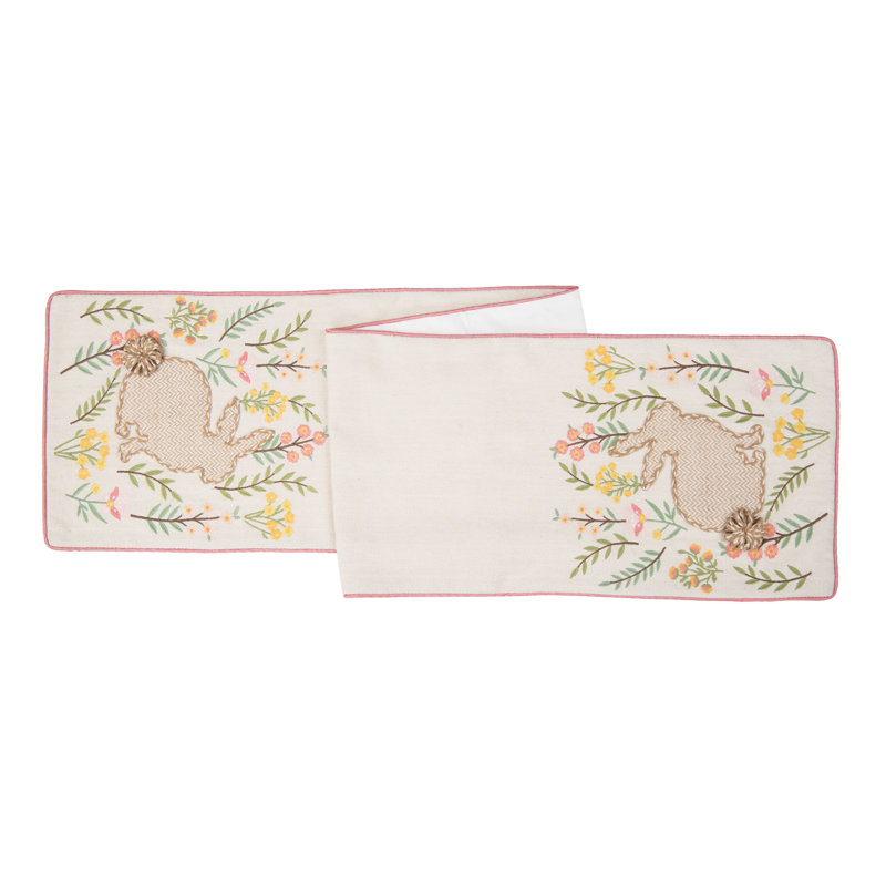 Garden Bunny Cotton Table Runner