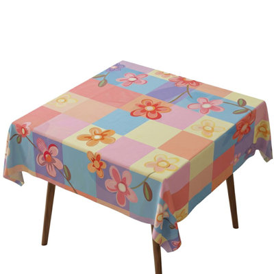 Premium Tablecloth (55 x 55 Inches), 50% Cotton & 50% Polyester, Washable & Ironable | Machine Wash Safe at 86°F, Tumble Dryer Safe | Elegant Design for Dining Room & Special Occasions, Easy Care & Durable