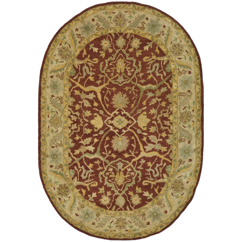 Traver Hand Tufted Wool Oriental Rug, Oval 7'6" x 9'6"