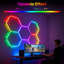 Panneaux modulaires intelligents en nid d'abeille RVB RVB à DEL, synchro musicale, application et télécommande, éclairage de couleur bricolage pour salle de jeux-338609642