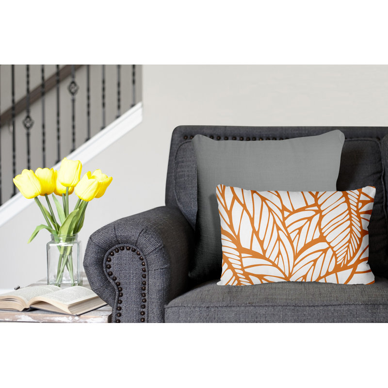 Outdoor Reversible Throw Pillow, Orange