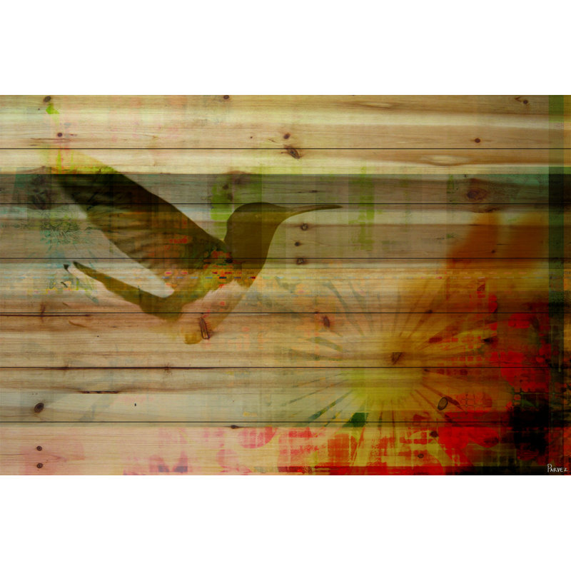 « spring hill » par parvez taj,, reproduction d’art sur bois de pin naturel, 30 po x 45 po