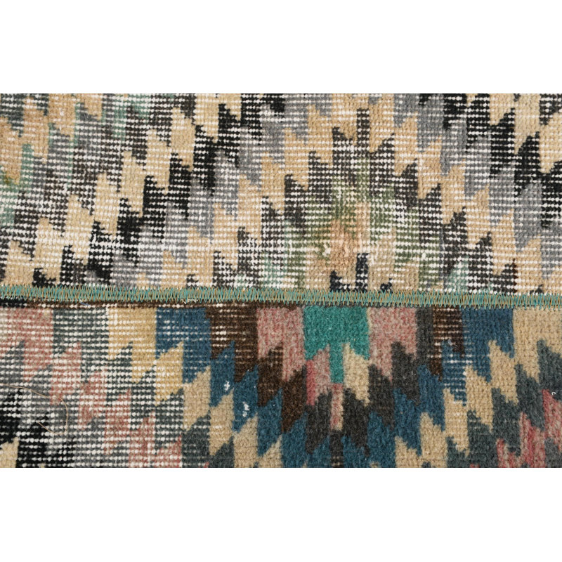 Tapis kilim turc rétro tissé à la main avec motifs géométriques en laine pour décoration intérieure bohème