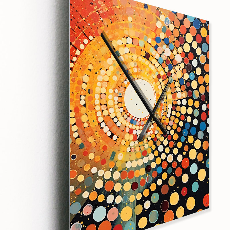 Pendules aborigènes à composition ambre I - Horloges murales transitionnelles, Médium