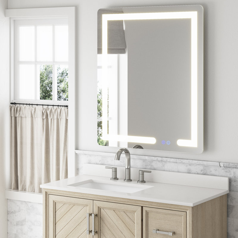  Rectangular Frameless LED Bathroom Mirror 36-in x 30-in