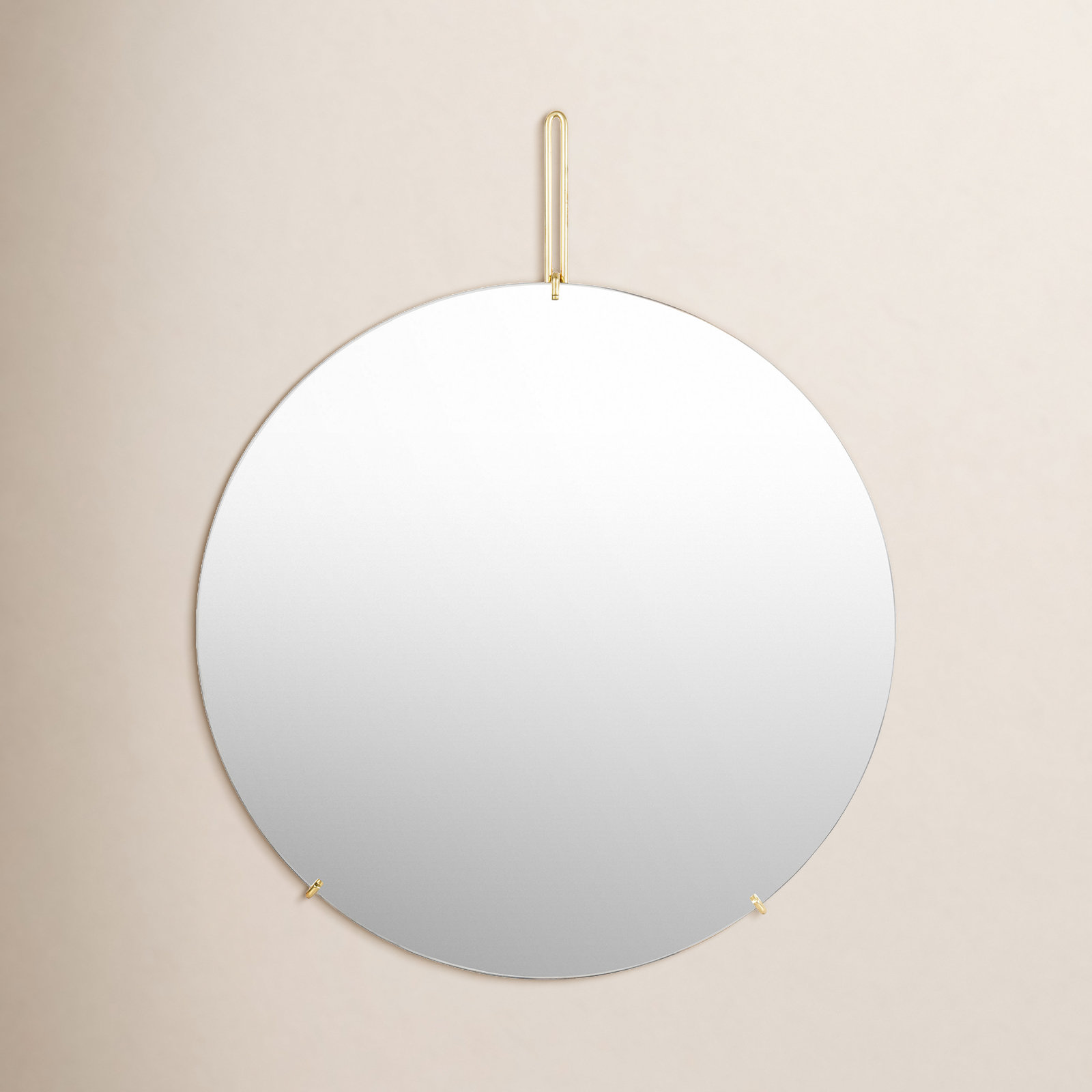 Galactic Stainless Steel Round Wall Mirror, 31" x 23.5"