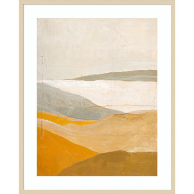 Yellow Field by Design Fabrikken Wood Framed Wall Art Print