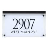 Frosted Crystal LED Lighted Trajan Engraved 2-Line Address Sign