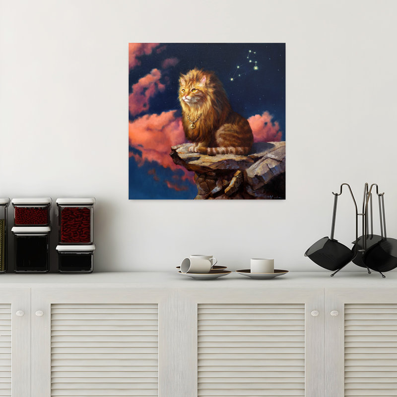 Lion, art urbain contemporain, H 18 po x l 18 po