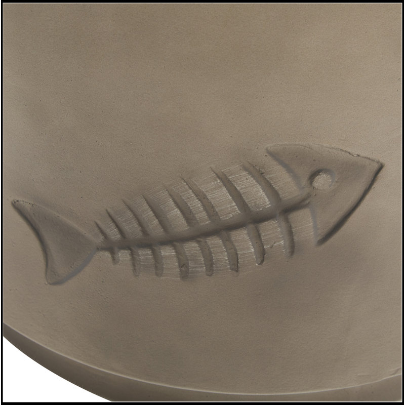Table d'appoint 16 po MGO avec motif de poisson, durable et résistante aux intempéries pour une utilisation extérieure