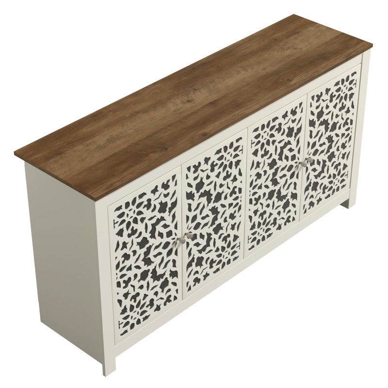 Buffet de 58,4 po Arrastia, Ivoire / Brun