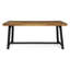 Table de salle à manger d'extérieur en bois d'acacia, finition teck sablé et noir