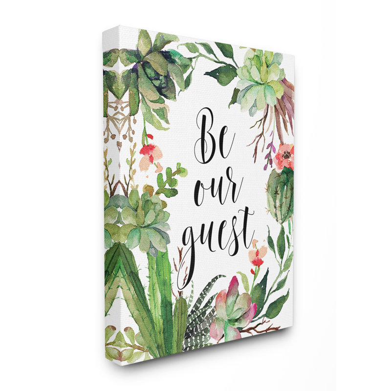 «Be Our invité Floral Wreath», impression, Toile tendue, H 40 po x l 30 po