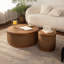 Table basse ronde en rotin avec rangement amovible, garniture en corde de chanvre tissée à la main, style boho-chic, parfaite pour les salons confortables et les espaces compacts