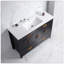 Meuble-lavabo polyvalent avec lavabo en céramique, armoire de rangement abondante - 4 portes à fermeture douce et 4 tiroirs-359590472