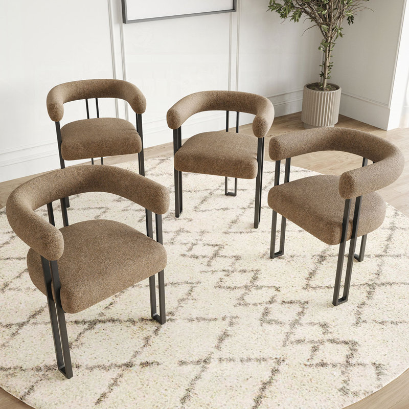 Ensemble de 2 fauteuils de salle à manger rembourrés, Café