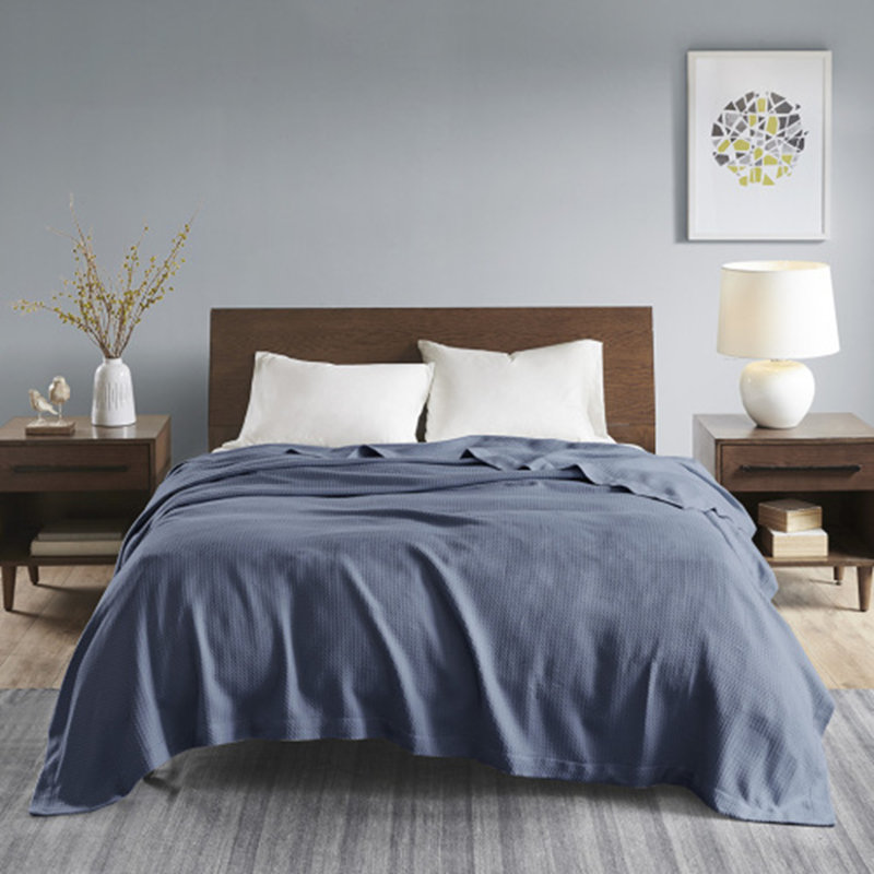 Couverture douce et confortable, Bleu, Lit simple