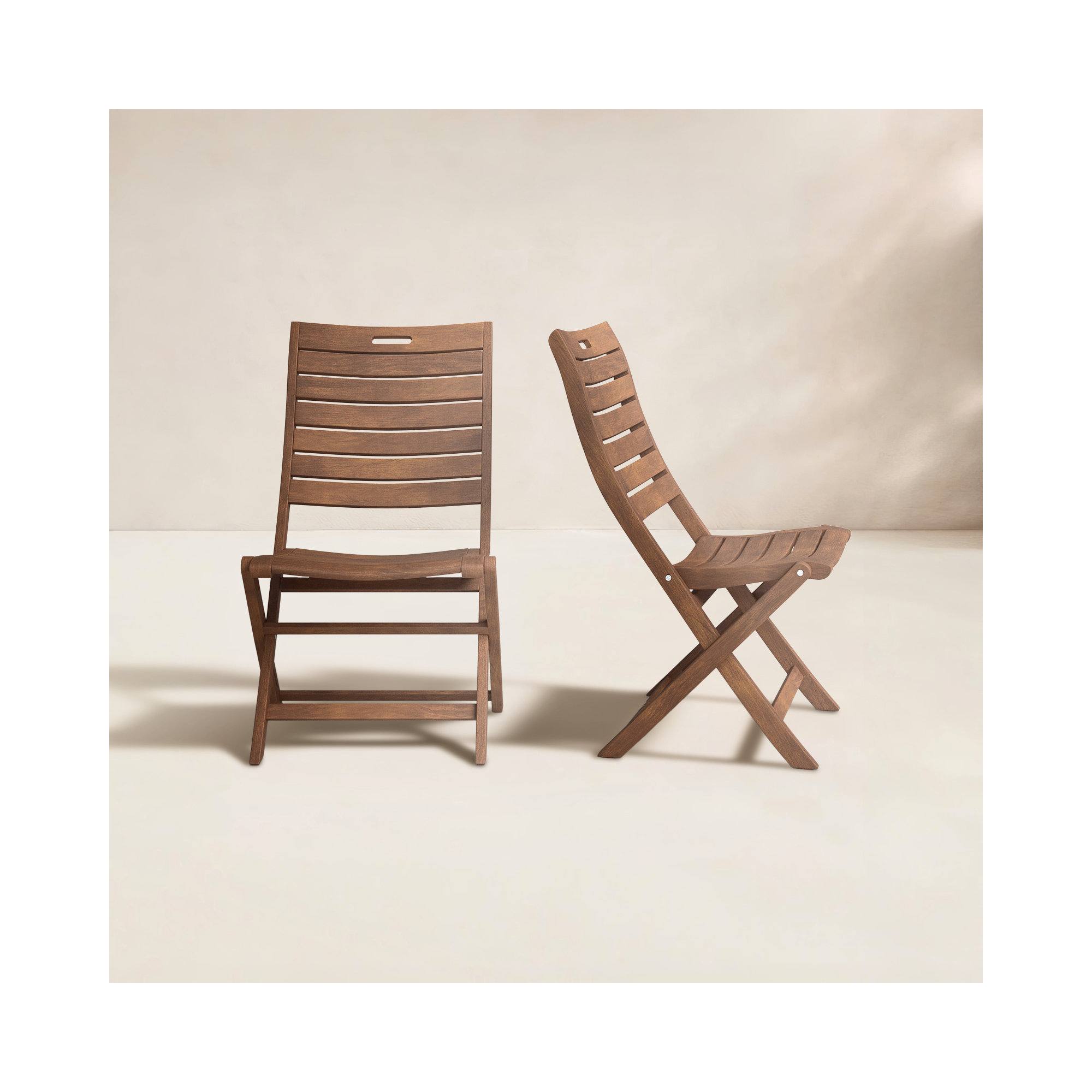 Kinsler Eucalyptus Outdoor Dining Side Chair, Brown