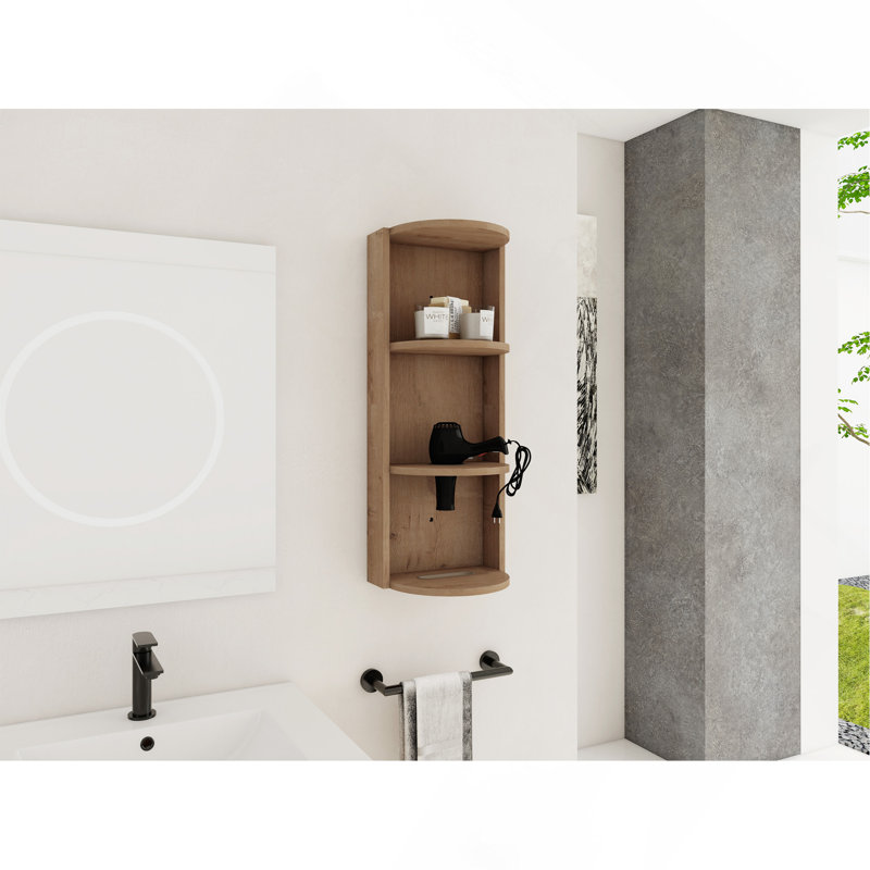 Support de rangement mural de 12 po pour salle de bain 12 po, Naturel