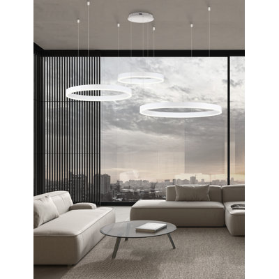 3 - Light White LED Chandelier Pendant