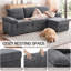Canapé modulaire en chenille de 73 pouces – Causeuse avec accoudoirs rembourrés-1163974914-1163974915